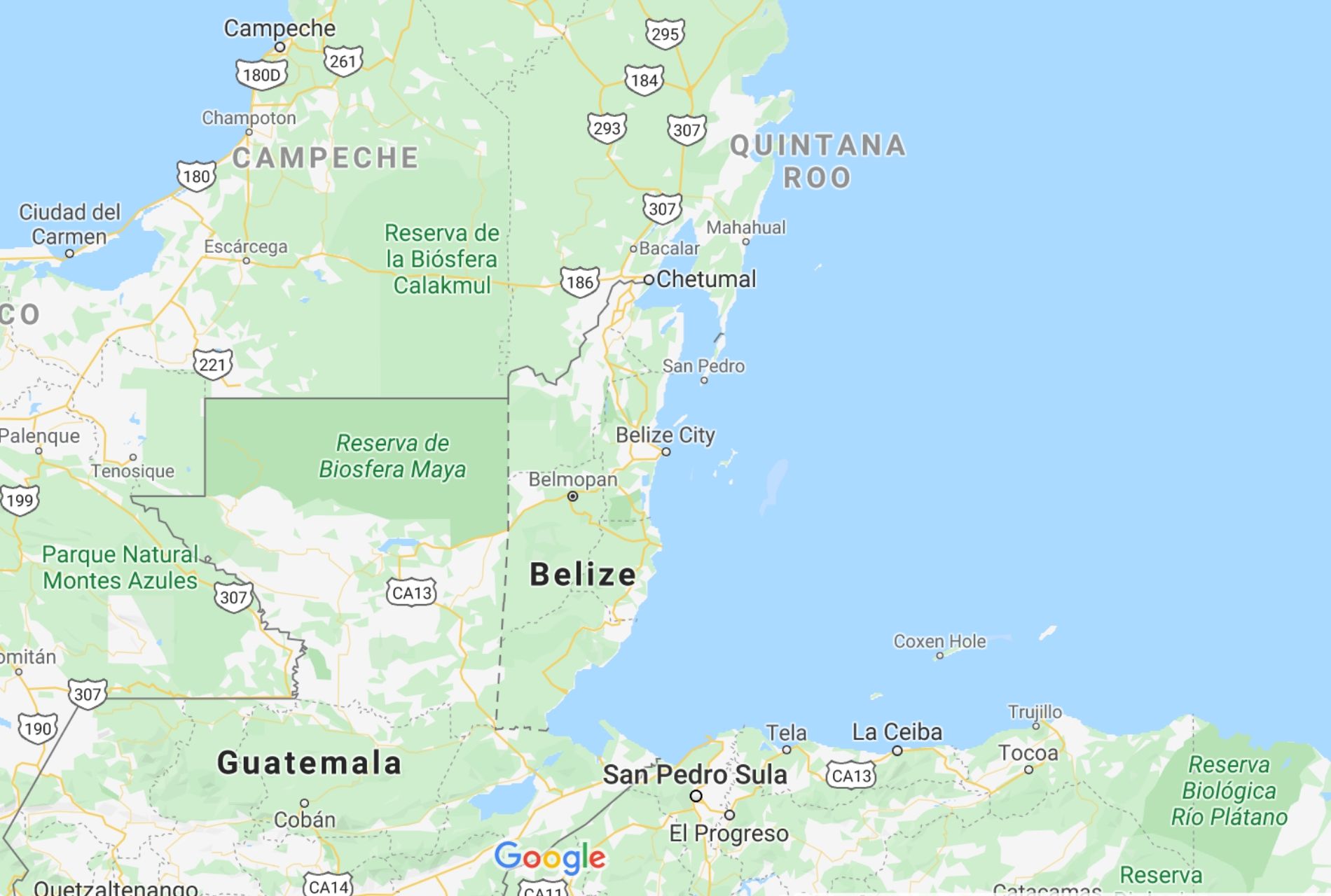 Map of Belize location