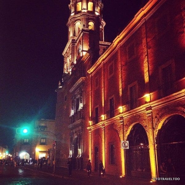 Queretaro and its cathedral at night