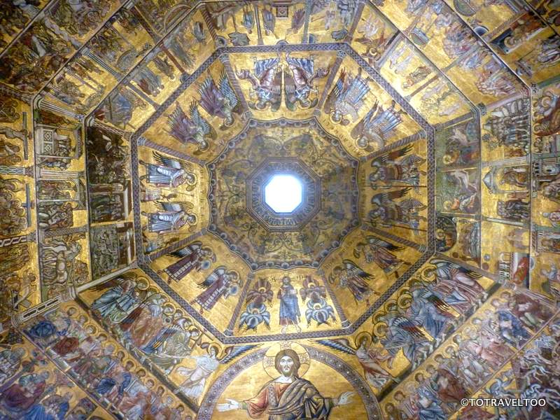 The Ceiling Inside the Baptistery in the Piazza del Duomo
