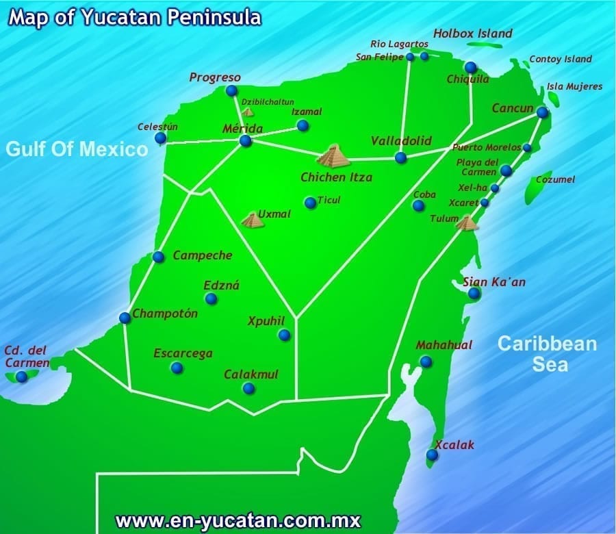 Celestun Yucatan Peninsula Map