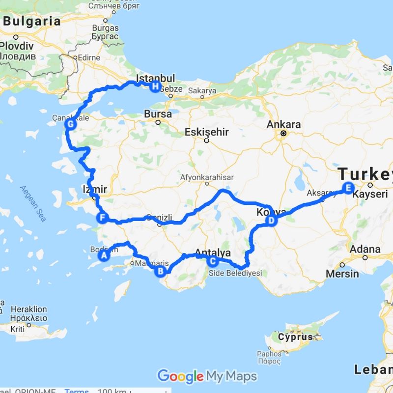 travel itinerary for turkey