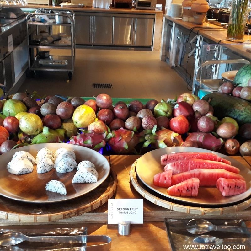 Fruit breakfast buffet at the Pullman Danang Beach Resort - luxury escape in Vietnam