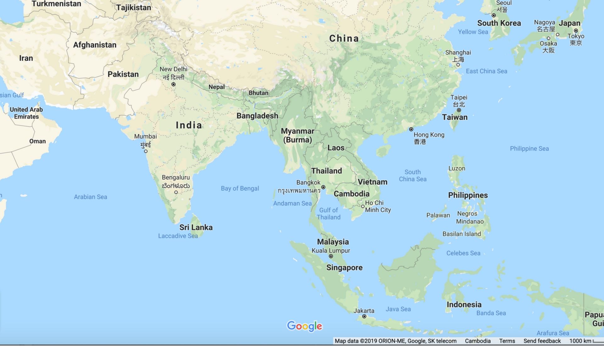 Exploring Asia - Map