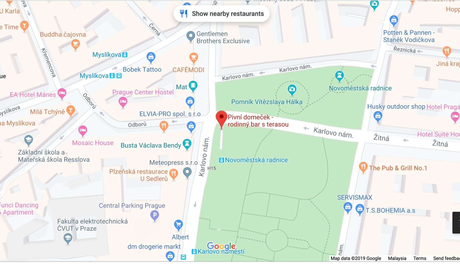 Map location of Rodinny Bar s Terasou