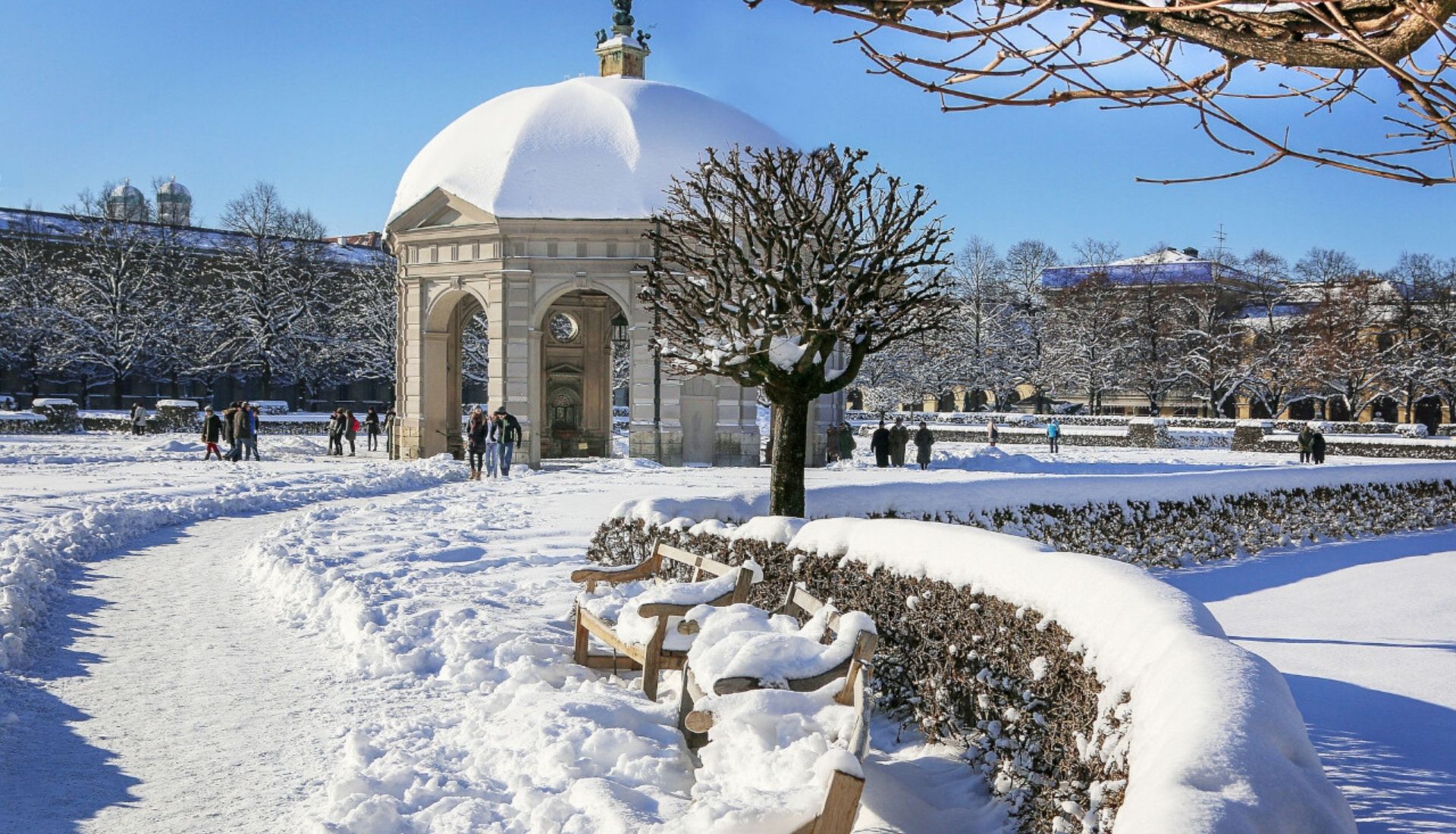 Snow covered Munich