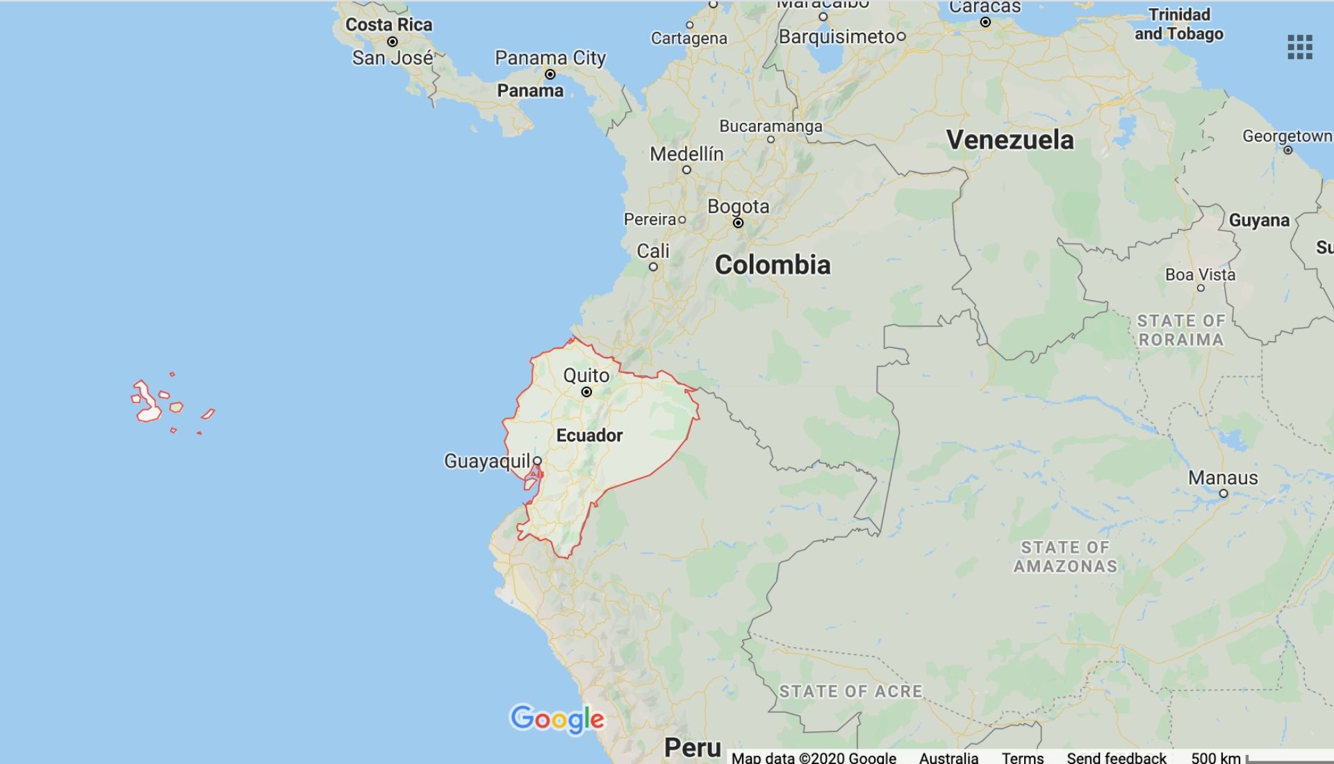 Map of Ecuador