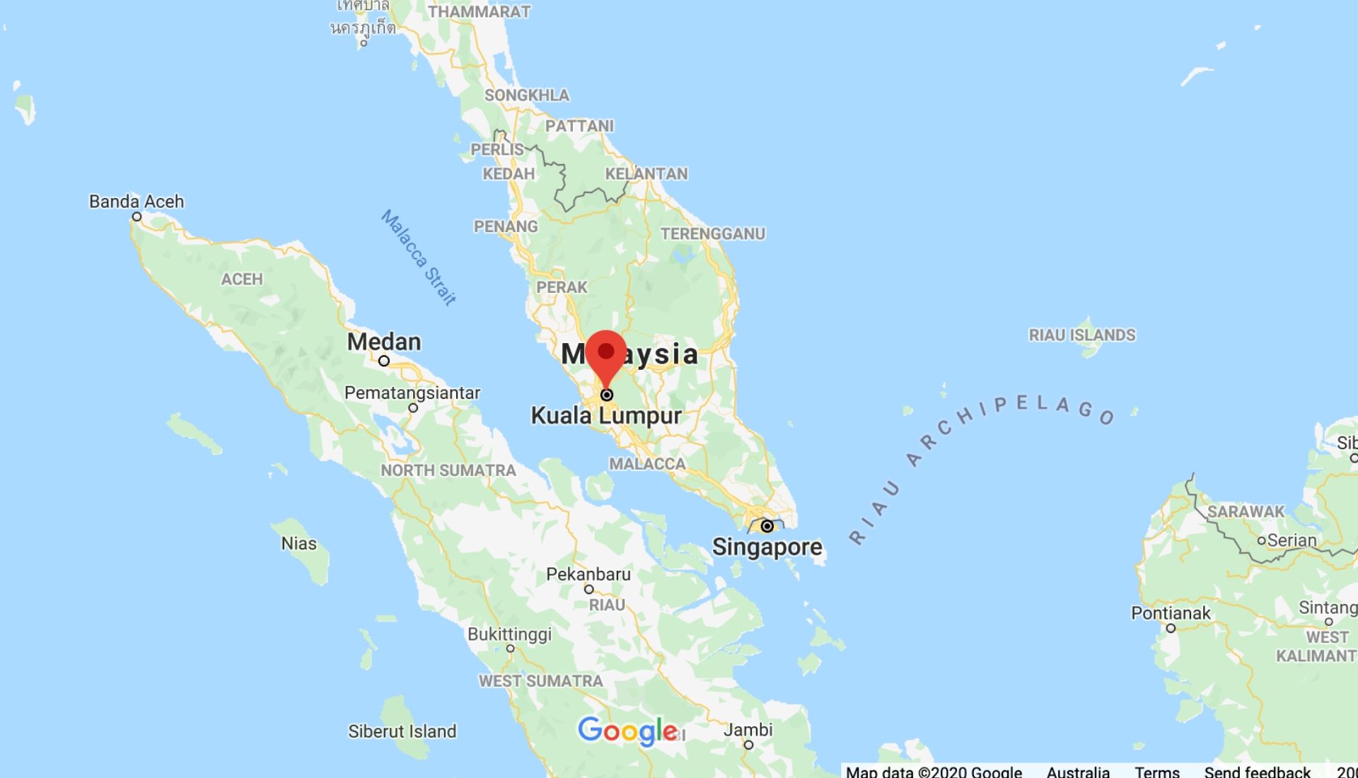 Map of Malaysia in Asia