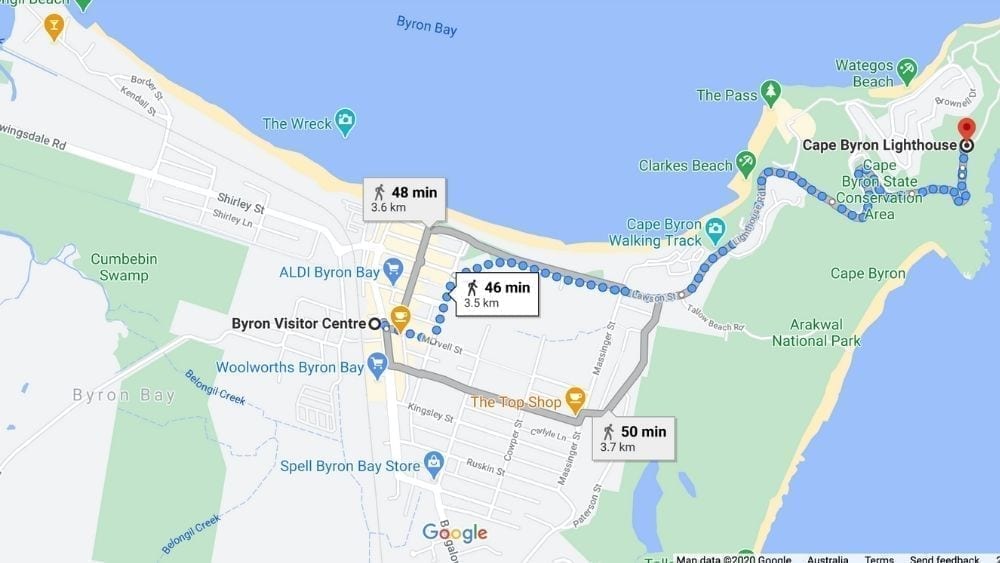 Walk from Byron Bay to the lighthouse 