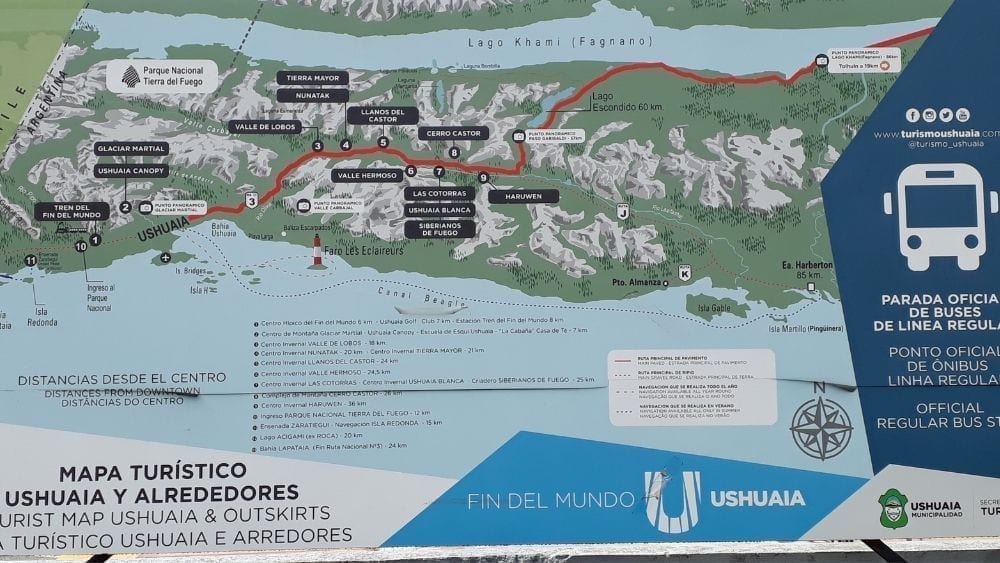 Map of Ushuaia