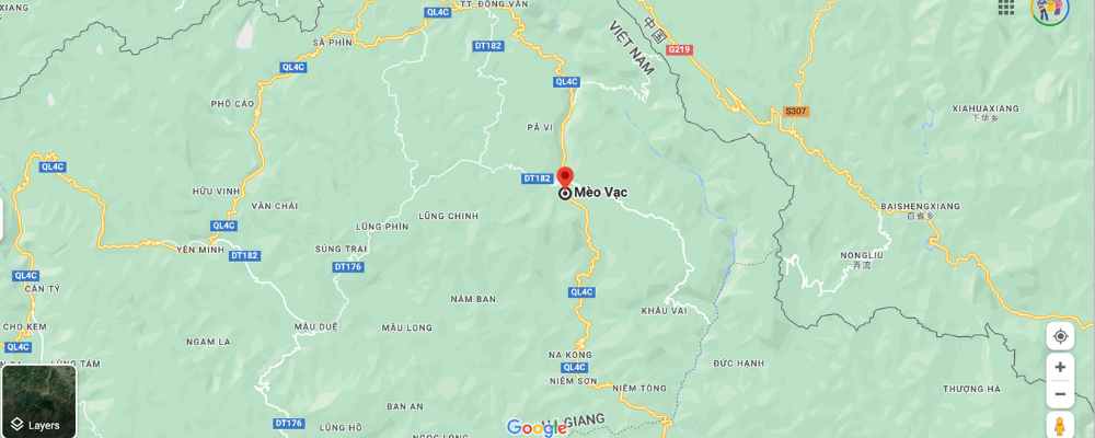 Map Dong Van to Ha Giang via Ma Pi Leng Pass and Meo Vac