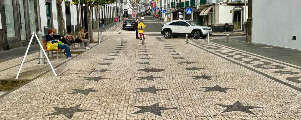 Decorative streets of Ponta Delgado