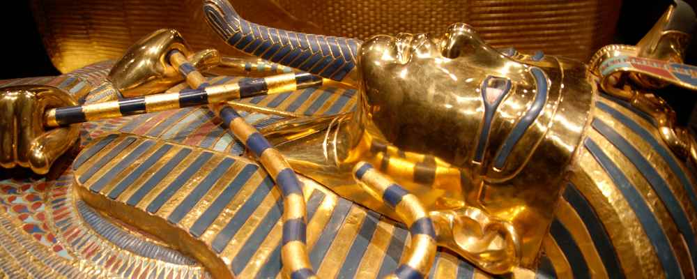 The gold mask of Tutankhamun in the Cairo Museum