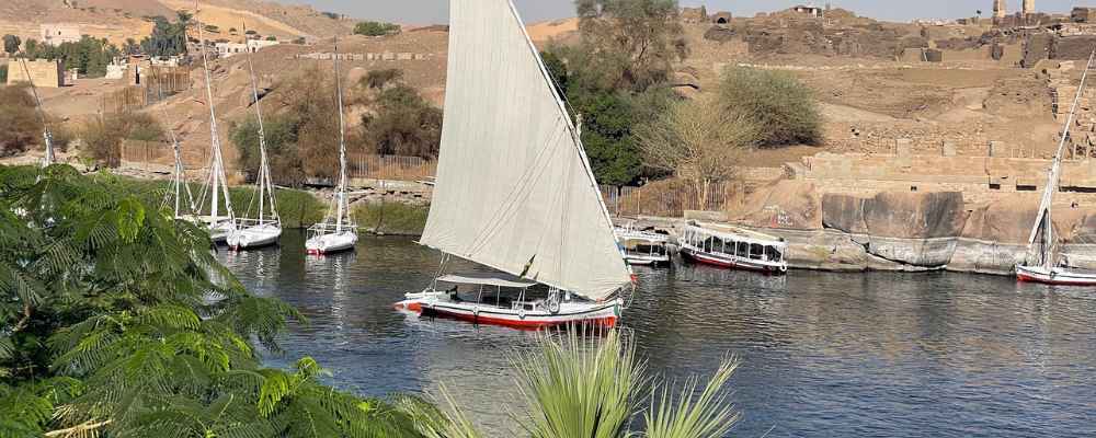 Views from the grounds of the Old Cataract Hotel over the River Nile