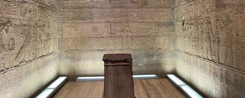 Isis Altar and stone carvings inside Philae Temple