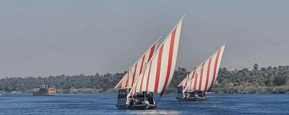 Flotilla of Nour El Nil's dahabiyas